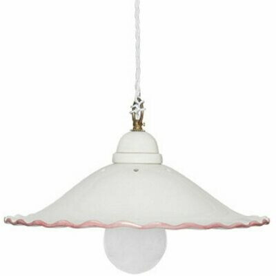 Pendelleuchte Hängeleuchte Keramik weiss Blumenmuster CERAMICHE BORSO Pendelleuchte Hängeleuchte Keramik weiss Blumenmuster CERAMICHE BORSO