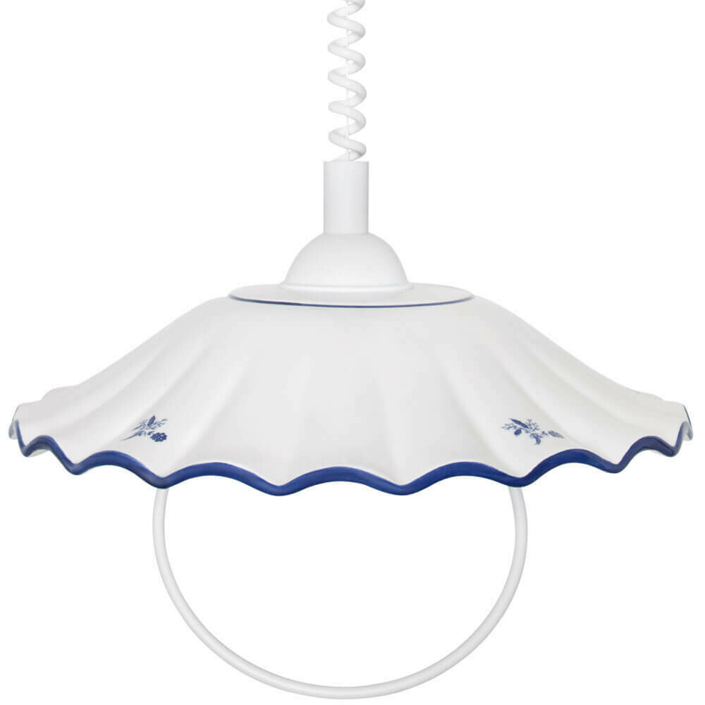 Pendelleuchte Hängeleuchte Rollyzug Keramik blaues Muster  CERAMICHE BORSO