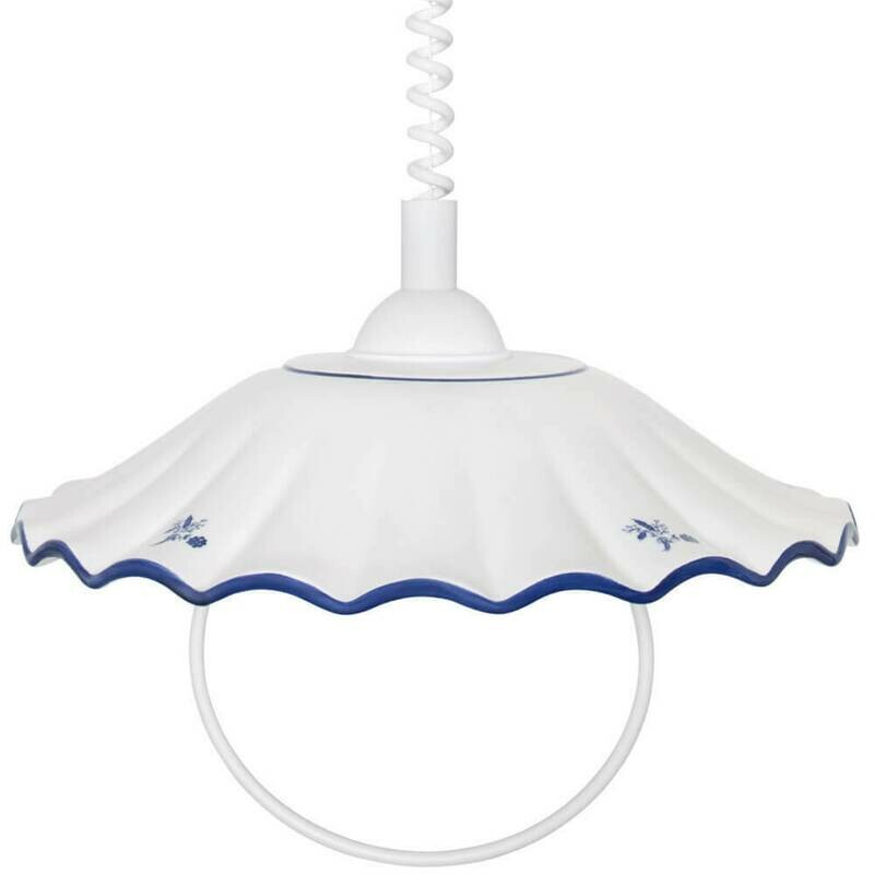 Pendelleuchte Hängeleuchte Rollyzug Keramik blaues Muster  CERAMICHE BORSO