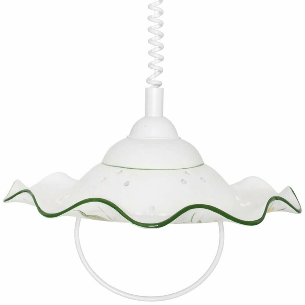 Pendelleuchte Hängeleuchte Rollyzug Keramik Sonnenblumenmuster  CERAMICHE BORSO