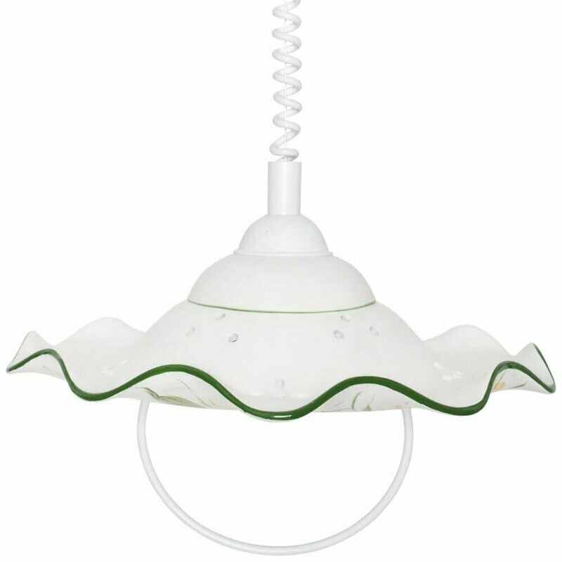 Pendelleuchte Hängeleuchte Rollyzug Keramik Sonnenblumenmuster  CERAMICHE BORSO