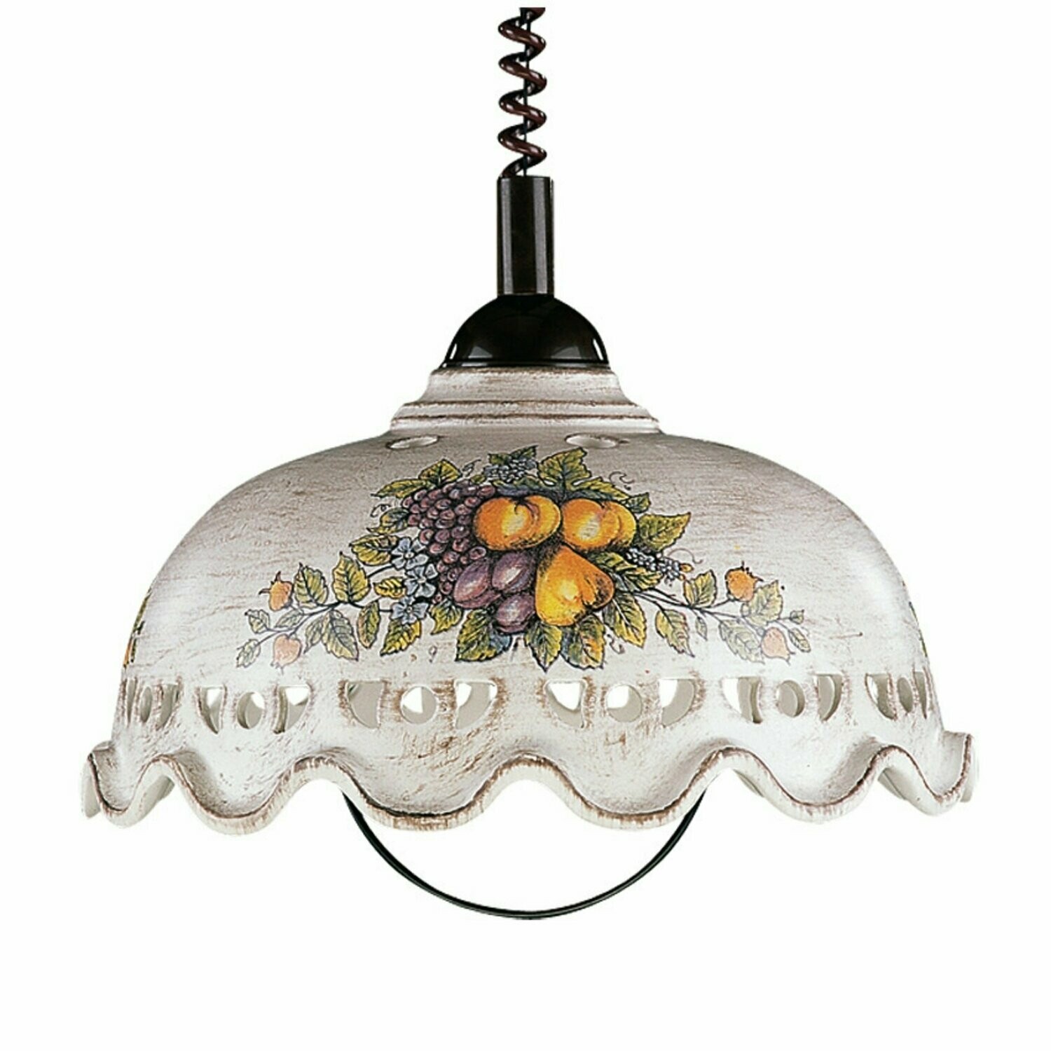 Pendelleuchte Hängeleuchte Keramik beige Fruchtmuster Küche CERAMICHE BORSO
