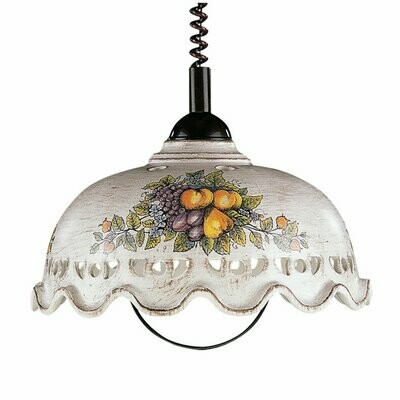 Pendelleuchte Hängeleuchte Keramik beige Fruchtmuster Küche CERAMICHE BORSO Pendelleuchte Hängeleuchte Keramik beige Fruchtmuster Küche CERAMICHE BORSO