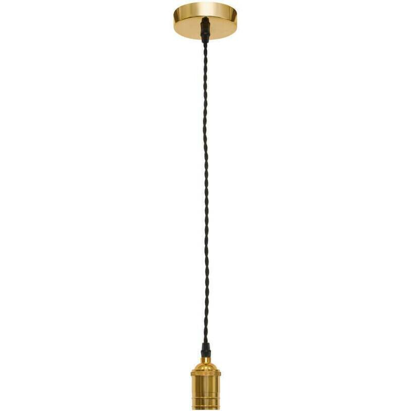 Pendelleuchte Deckenlampe Schnurpendel messingfarben glänzend max.60W LEDmaxx Pendelleuchte Deckenlampe Schnurpendel messingfarben glänzend max.60W LEDmaxx