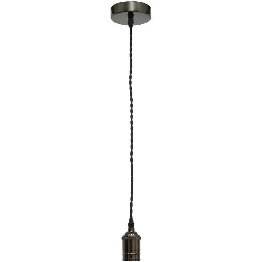 Pendelleuchte Deckenlampe Schnurpendel anthrazit glänzend max.60W LEDmaxx