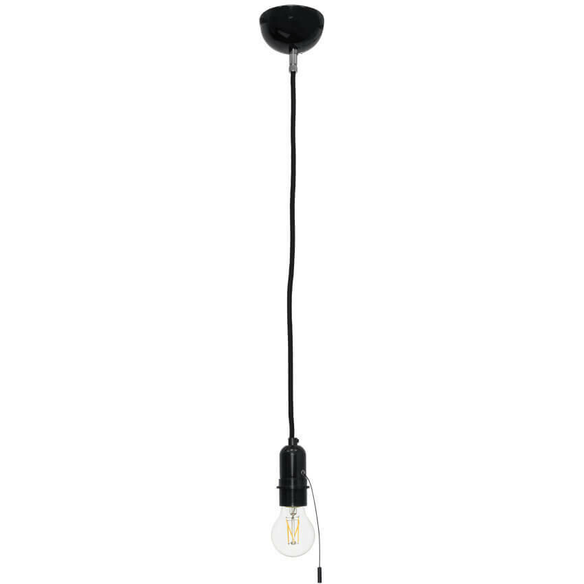Pendelleuchte Deckenlampe Schnurpendel Fassung Bakalit Pendel schwarz max.60W THPG