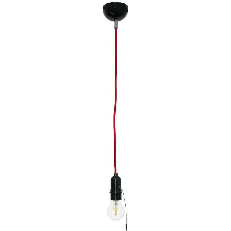 Pendelleuchte Deckenlampe Schnurpendel Fassung Bakalit Pendel rot max. 60W THPG Pendelleuchte Deckenlampe Schnurpendel Fassung Bakalit Pendel rot max. 60W THPG