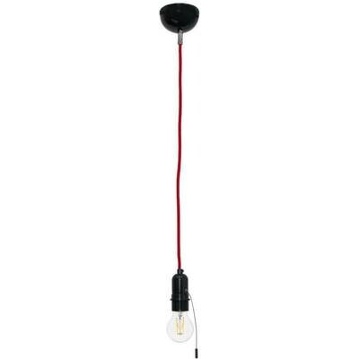 Pendelleuchte Deckenlampe Schnurpendel Fassung Bakalit Pendel rot max. 60W THPG