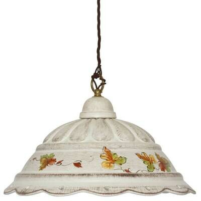 Pendelleuchte Hängeleuchte Keramik beige Muster Herbstlaub CERAMICHE BORSO Pendelleuchte Hängeleuchte Keramik beige Muster Herbstlaub CERAMICHE BORSO