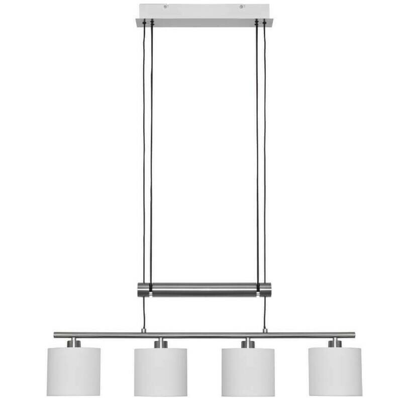 Pendelleuchte Deckenlampe GARDA Stoffschirme weiss 4 flammig E14 max. 40W TRIO Pendelleuchte Deckenlampe GARDA Stoffschirme weiss 4 flammig E14 max. 40W TRIO
