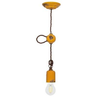Pendelleuchte Hängeleuchte Vintage-Design Keramik gelb rostfarben FERROLUCE Pendelleuchte Hängeleuchte Vintage-Design Keramik gelb rostfarben FERROLUCE