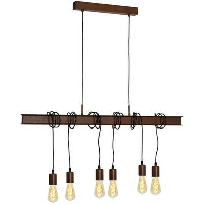 Pendelleuchte Hängeleuchte TOWNSHEND 4 Bahnschwelle braun 6x E27 max. 60W EGLO Pendelleuchte Hängeleuchte TOWNSHEND 4 Bahnschwelle braun 6x E27 max. 60W EGLO