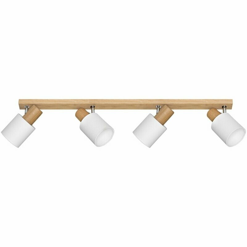 Deckenleuchte Schiene vierflammig Holz Eiche Textilschirm Fassung E27 Spotlight Deckenleuchte Schiene vierflammig Holz Eiche Textilschirm Fassung E27 Spotlight