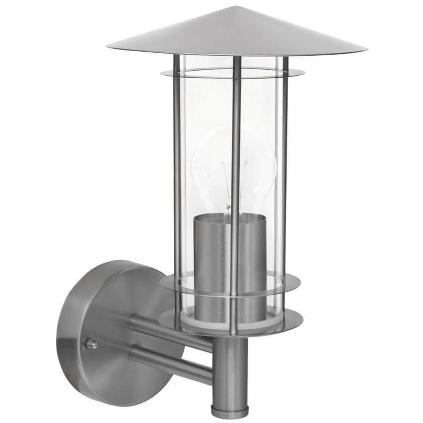 Aussenleuchte Wandleuchte Edelstahl Glas klar IP44 E27 max. 60W EGLO