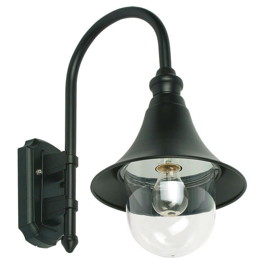Aussenleuchte Wandleuchte Alu schwarz Glas klar IP44 E27 max. 100W LANDA