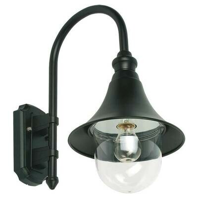 Aussenleuchte Wandleuchte Alu schwarz Glas klar IP44 E27 max. 100W LANDA Aussenleuchte Wandleuchte Alu schwarz Glas klar IP44 E27 max. 100W LANDA