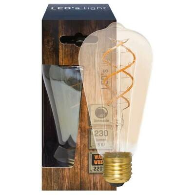 LED Filament Spiralfaden Lampe Edison Form gold dimmbar E27 5W 230 lm 1800K LEDs Light