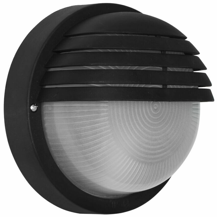 Aussenwandleuchte  Aussenlampe Wandlampe mit Gitter schwarz IP44 D=190mm Triartis