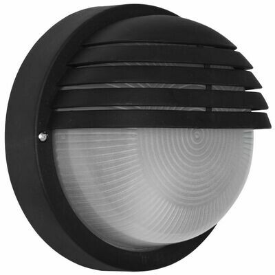 Aussenwandleuchte  Aussenlampe Wandlampe mit Gitter schwarz IP44 D=190mm Triartis