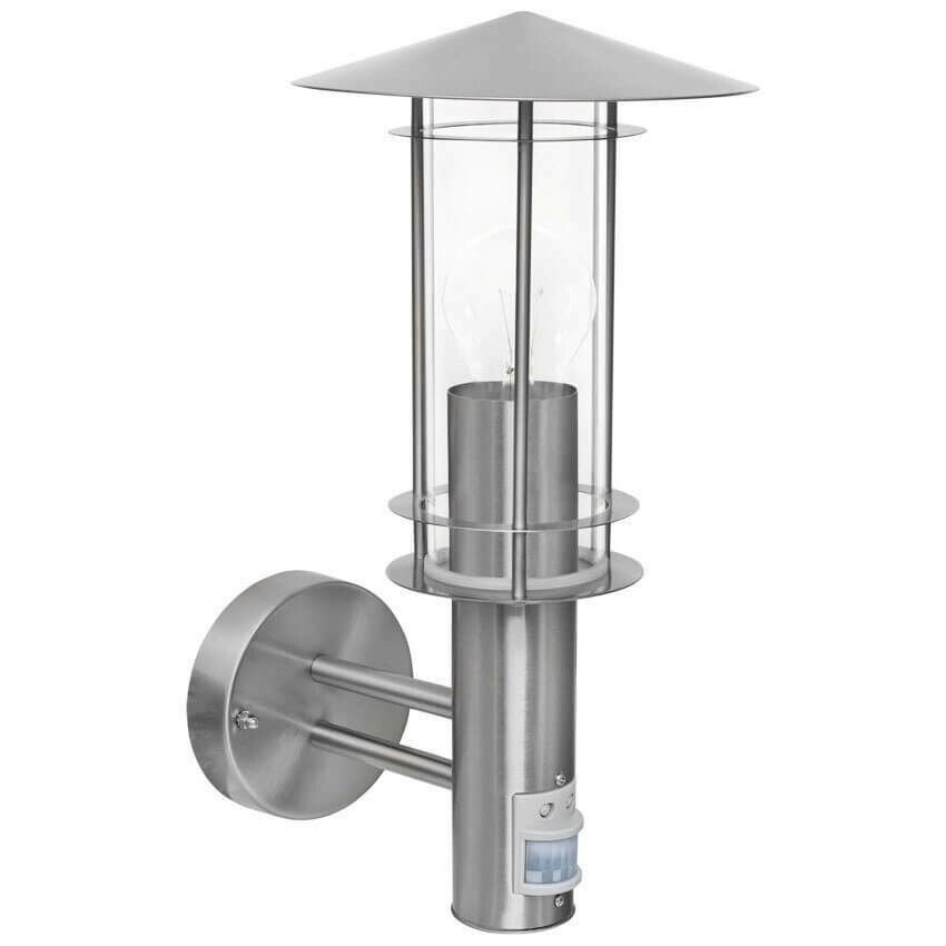 Aussenleuchte Aussenwandleuchte LISIO Bewegungsmelder Edelstahl IP44 E27 max. 60W EGLO