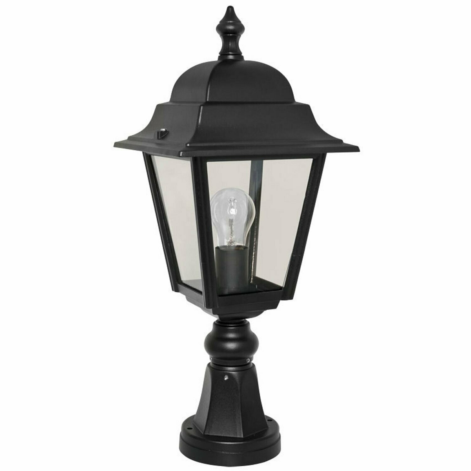 Aussenleuchte Sockelleuchte Aussenlampe Laterne Aluminium schwarz 1x E27 max. 100W  LANDA