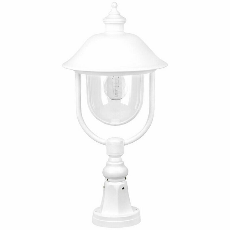 Aussenleuchte Aussen Sockelleuchte Laterne weiss IP43 1x E27 max. 100W LANDA Aussenleuchte Aussen Sockelleuchte Laterne weiss IP43 1x E27 max. 100W LANDA