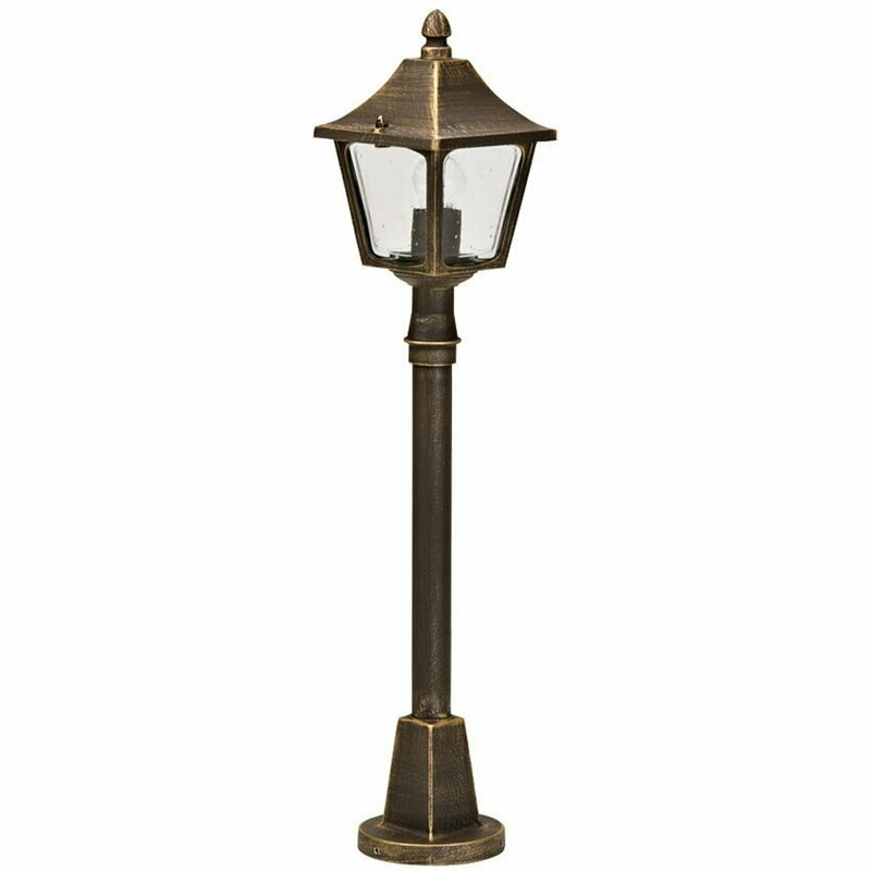 Aussenleuchte Aussen Pollerleuchte Laterne Landhausstil bronzefarben Höhe 85 cm IP44 Albert