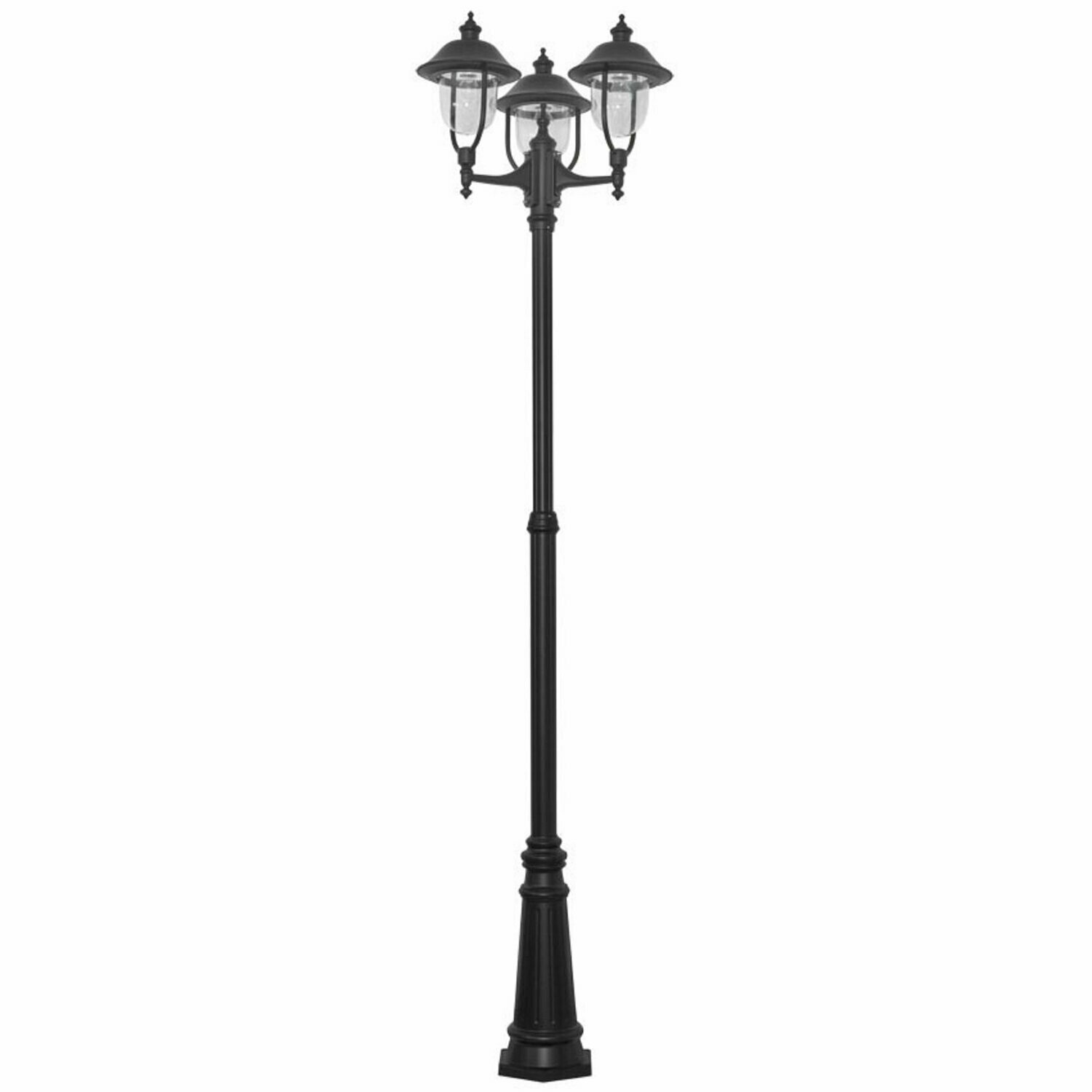 Aussenleuchte Standleuchte Laterne dreiflammig schwarz Höhe 250cm 3x E27 max. 100W IP43 LANDA