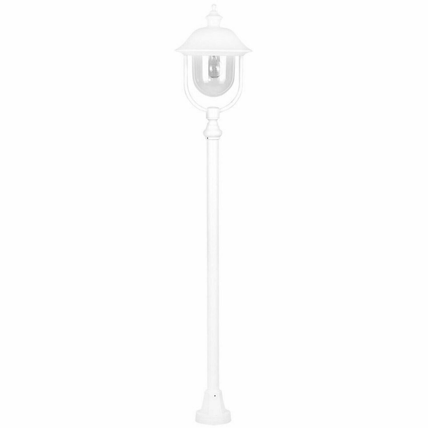 Aussenleuchte Standleuchte Laterne weiss Höhe 132cm 1x E27 max. 100W IP43 LANDA