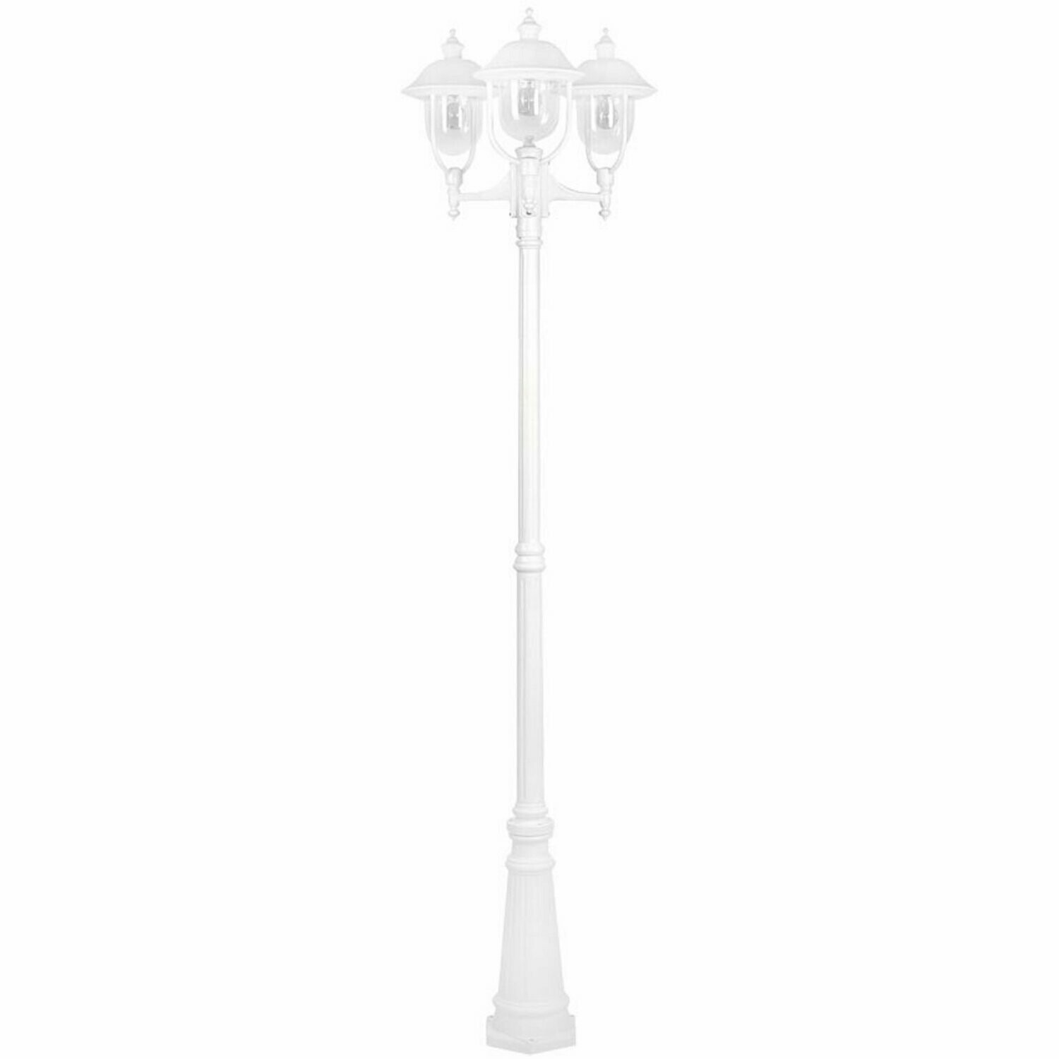 Aussenleuchte Standleuchte Aussenlampe Laterne dreiflammig weiss Höhe 250 cm 3x E27 max. 100W LANDA