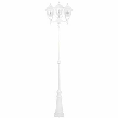 Aussenleuchte Standleuchte Aussenlampe Laterne dreiflammig weiss Höhe 250 cm 3x E27 max. 100W LANDA