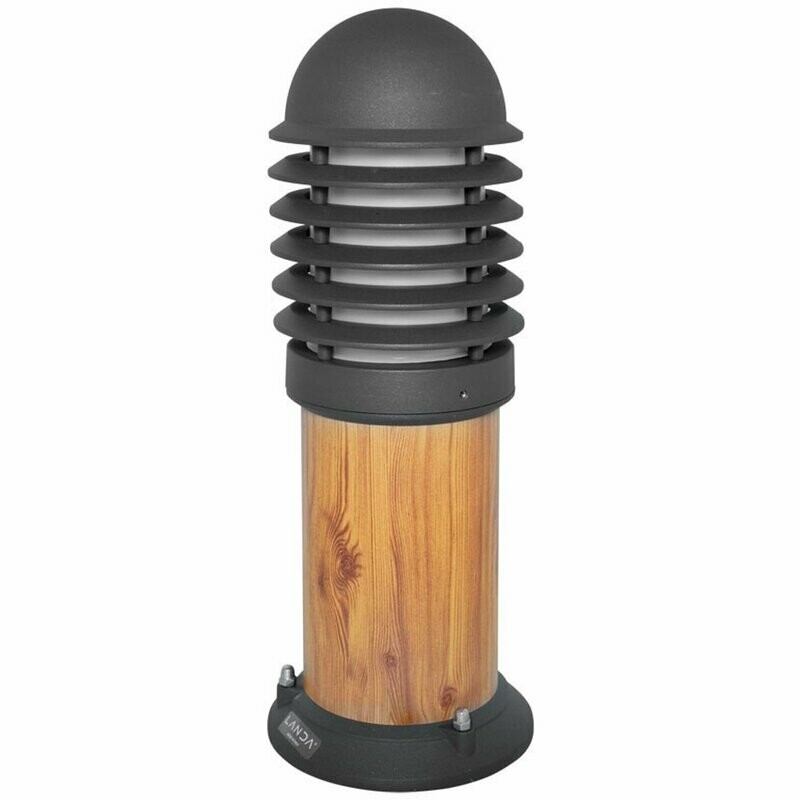 Aussenleuchte Aussen Sockelleuchte Holzoptik Höhe 430mm 1x E27 max. 100W LANDA Aussenleuchte Aussen Sockelleuchte Holzoptik Höhe 430mm 1x E27 max. 100W LANDA