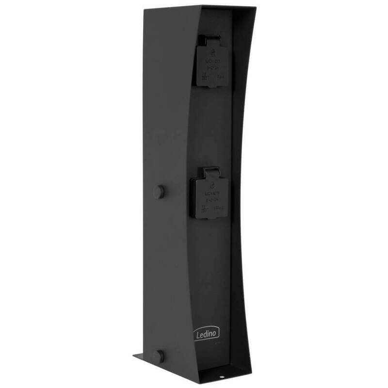 Steckdosensäule CONNECT IP44 Edelstahl schwarz 2 Steckdosen Steckdosenverteiler Steckdosensäule CONNECT IP44 Edelstahl schwarz 2 Steckdosen Steckdosenverteiler