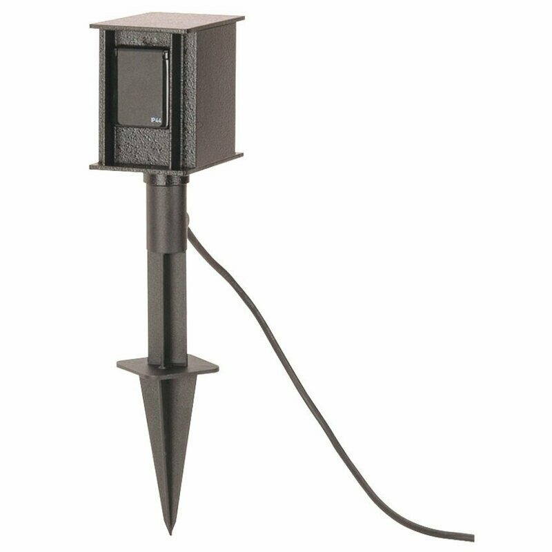 Steckdosensäule mit Erdspiess IP44 Aluminium 2 Steckdosen Albert Steckdosensäule mit Erdspiess IP44 Aluminium 2 Steckdosen Albert