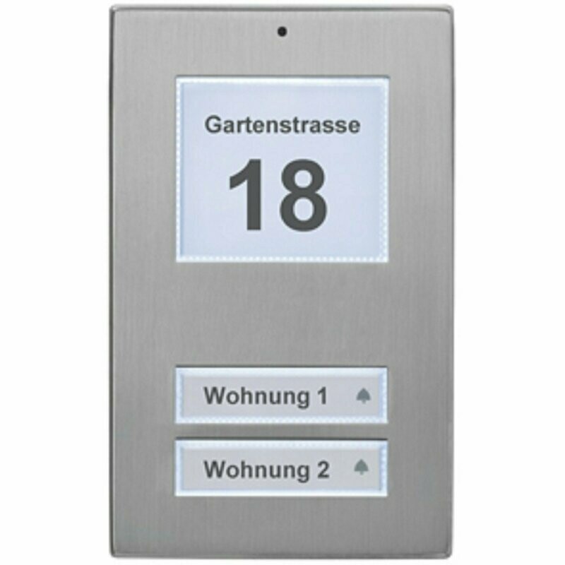 Klingel Klingeltaster Edelstahl AP Aufputz 2 fach 2 Familie LED beleuchtet mit Dämmerungssensor m-e Klingel Klingeltaster Edelstahl AP Aufputz 2 fach 2 Familie LED beleuchtet mit Dämmerungssensor m-e