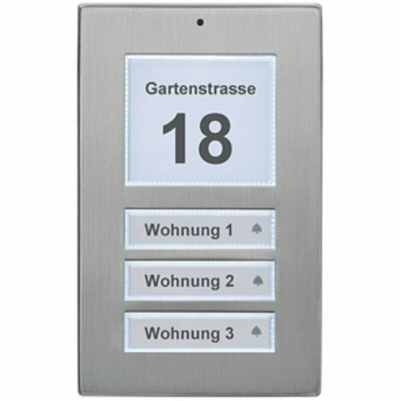 Klingel Klingeltaster Edelstahl AP Aufputz 3 fach 3 Familie LED beleuchtet mit Dämmerungssensor m-e Klingel Klingeltaster Edelstahl AP Aufputz 3 fach 3 Familie LED beleuchtet mit Dämmerungssensor m-e