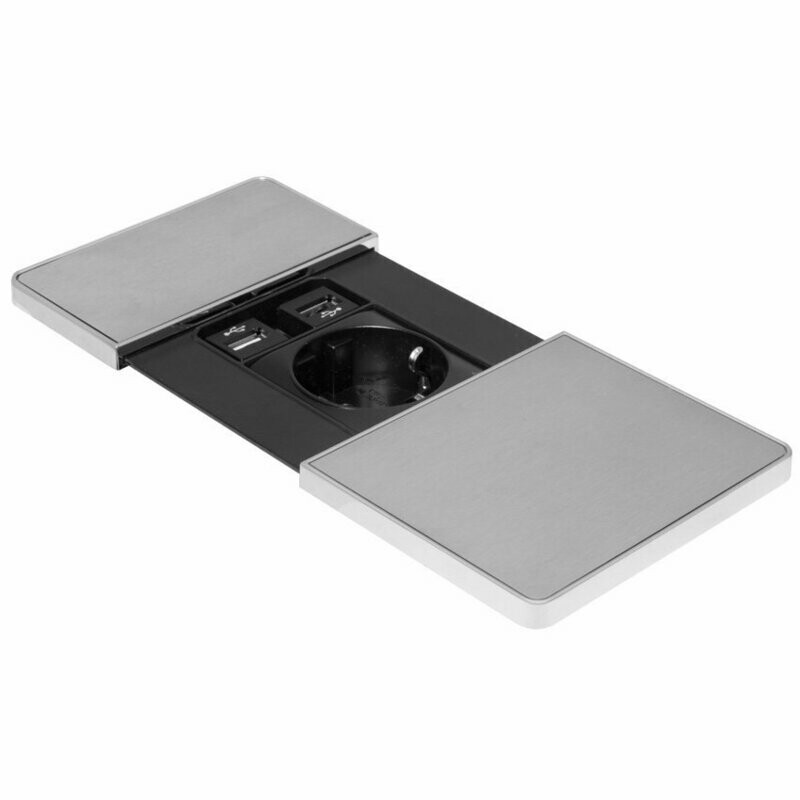 Möbeleinbausteckdose 1 Schuko Steckdose 2 USB Steckdosen Einbausteckdose Kopp VersaPAD Möbeleinbausteckdose 1 Schuko Steckdose 2 USB Steckdosen Einbausteckdose Kopp VersaPAD