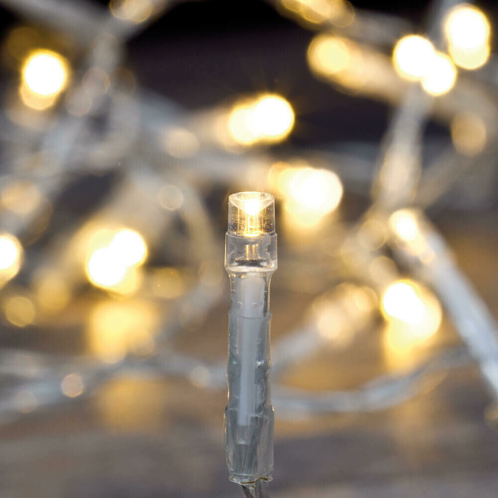 LED-Lichterkette Aussen IP44 transparentes Kabel 720 warmweisse LEDs Länge 54 m