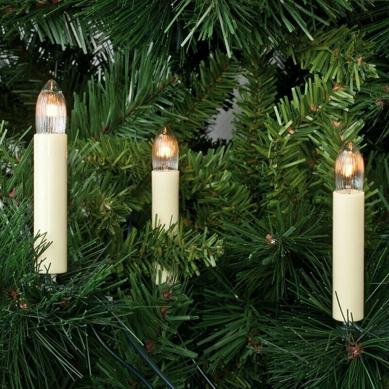 INNEN Weihnachtsbaumkette Christbaumbeleuchtung 30 x Topkerze E10 8V 3W ROTPFEIL