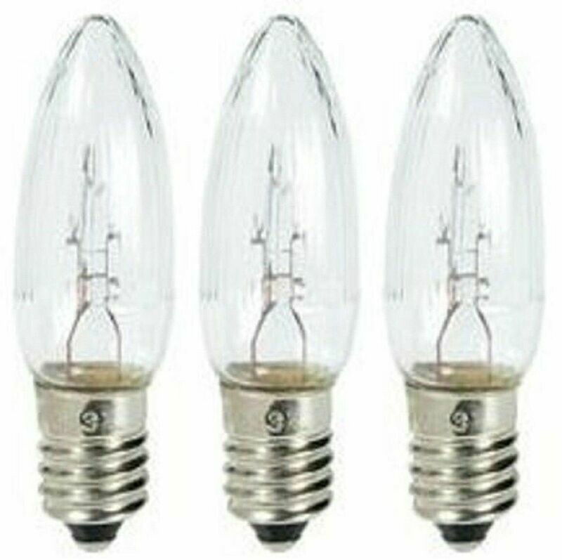 3 Stück Topkerze Riffelkerze 12V 3W E10 klar Innen Lichterkette Schwibbogen 3 Stück Topkerze Riffelkerze 12V 3W E10 klar Innen Lichterkette Schwibbogen