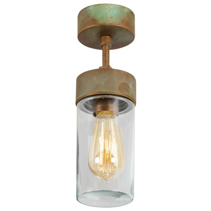 Aussendeckenleuchte Deckenlampe Altmessing patiniert Messing Glas klar MORETTI LUCE Aussendeckenleuchte Deckenlampe Altmessing patiniert Messing Glas klar MORETTI LUCE