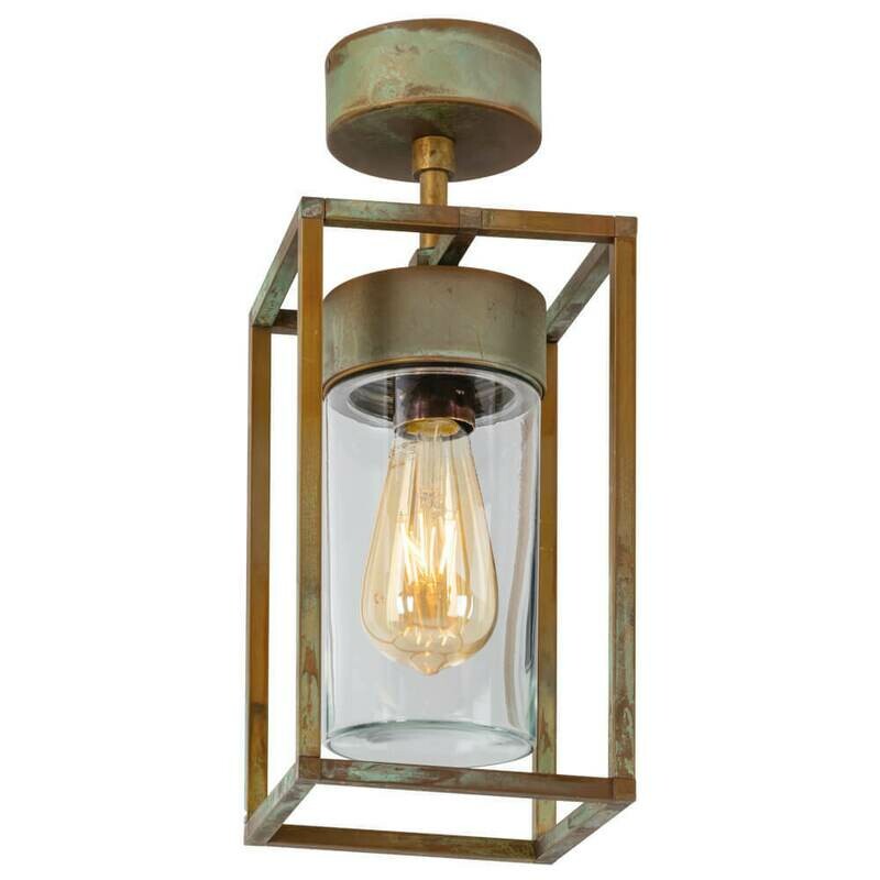 Aussendeckenleuchte Deckenlampe Altmessing patiniert Messing Glas klar MORETTI LUCE Aussendeckenleuchte Deckenlampe Altmessing patiniert Messing Glas klar MORETTI LUCE