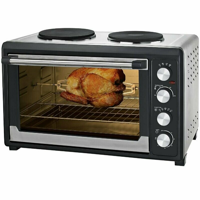 60 L Backofen Kochplatten Umluft Drehspiess Miniofen Minibackofen Pizzaofen 60 L Backofen Kochplatten Umluft Drehspiess Miniofen Minibackofen Pizzaofen