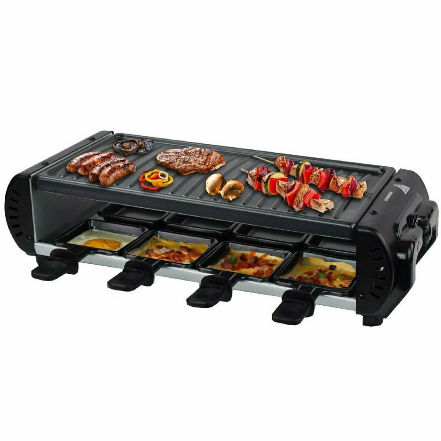 Raclette mit 4 Wechselplatten und Heissem Stein für 8 Personen