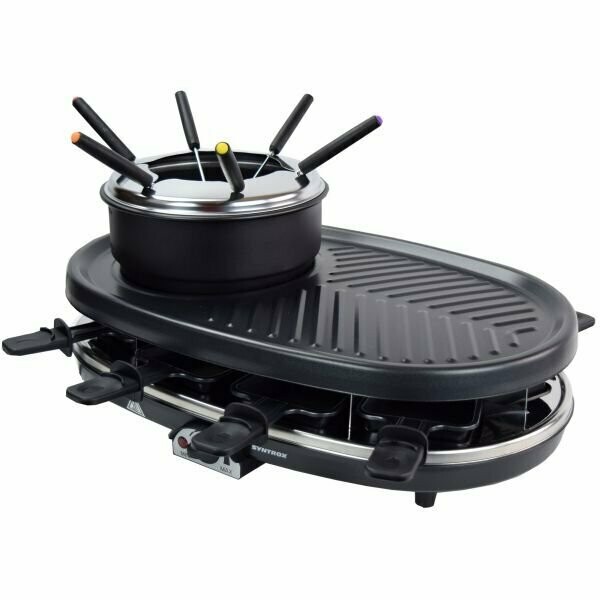 Raclette mit Grill und Fondue für 8 Personen Kontaktgrill Raclette mit Grill und Fondue für 8 Personen Kontaktgrill