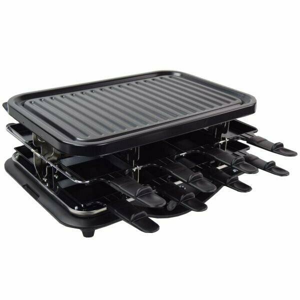 Raclette mit 16 Pfännchen und Grillplatte Kontaktgrill