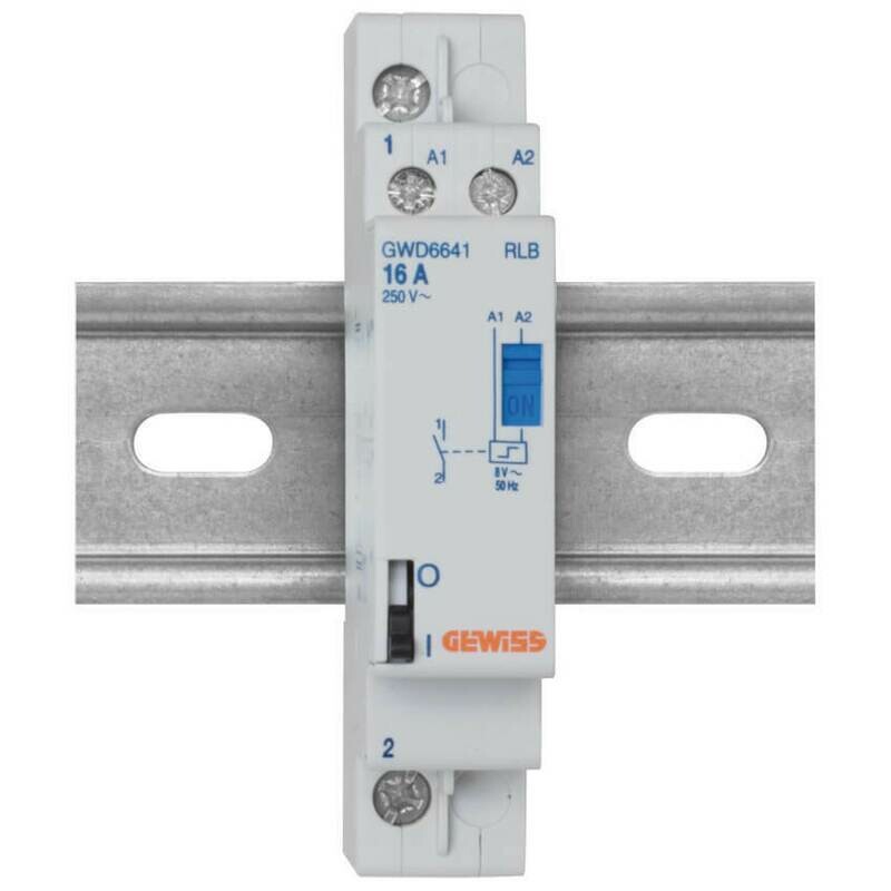 Stromstoßschalter für Reiheneinbau 8V 16A Schliesser Gewiss Stromstoßschalter für Reiheneinbau 8V 16A Schliesser Gewiss