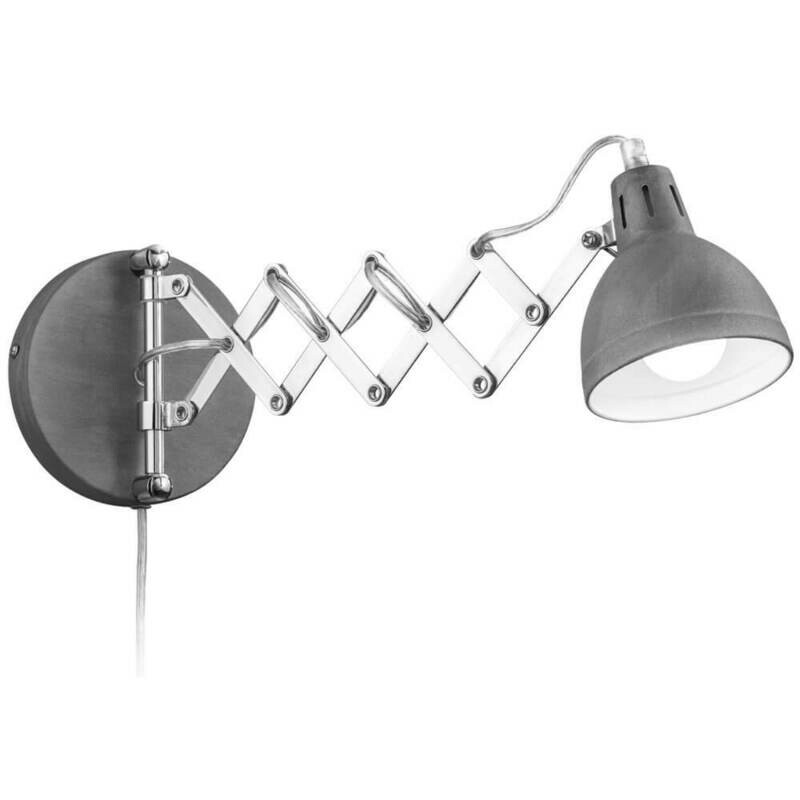 Wandlampe Wandleuchte SCISSOR Scherenarm chrom betonfarben 1x E14 max. 28W REALITY Wandlampe Wandleuchte SCISSOR Scherenarm chrom betonfarben 1x E14 max. 28W REALITY