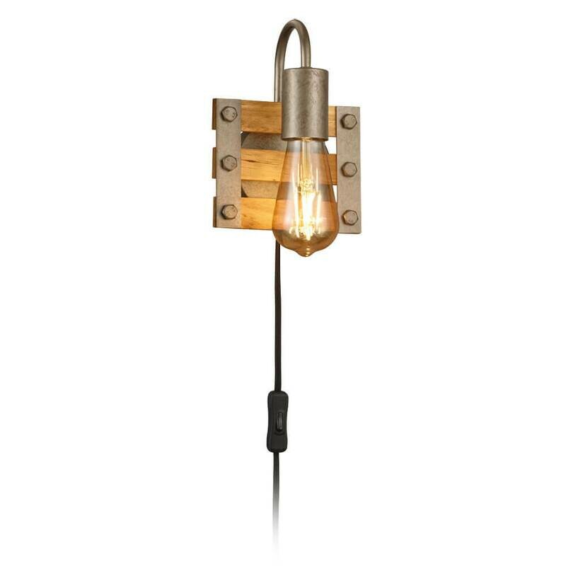 Wandleuchte KHAN Metall nickelfarben Holz natur 1x E27 max. 28W Trio-Leuchten Wandleuchte KHAN Metall nickelfarben Holz natur 1x E27 max. 28W Trio-Leuchten
