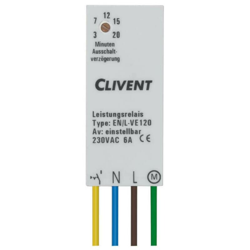 Nachlaufschalter CLIVENT EN VE120 Ausschaltverzögerung 3 Min. - 20 Min. Nachlaufschalter CLIVENT EN VE120 Ausschaltverzögerung 3 Min. - 20 Min.